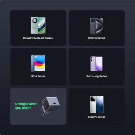 UGREEN 35041 Nexode S Cargador Rápido USB-C GaN de 30W para Teléfono Móvil, Batería Portátil, Teléfono Gris