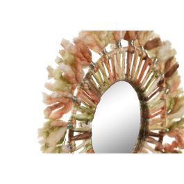 DKD Home Decor Set de 3 Decoracion Pared Boho Naranja Verde Lana Cristal 20 x 20 cm