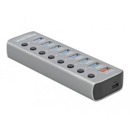 DeLOCK Hub USB 3.2 Gen 1 con 7 Puertos + 1 Carga Rápida + 1 USB-C PD 3.0 con Interruptor e Iluminación Gris Precio: 91.89000029. SKU: B17SP7EP56