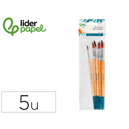 Liderpapel Pinceles Sintéticos Punta Redonda Bolsa 5 Unidades Tamaños Surtidos Certificado FSC para Acuarela Acrílico Gouache Precio: 6.534. SKU: B1HN55FPDA