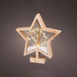 Estrella de madera con microleds 4x26x28cm 25 leds Precio: 16.50000044. SKU: S7912895