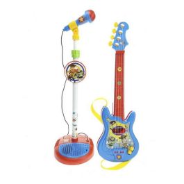 Guitarra y microfono de pie toy story con amplificador (altura regulable)