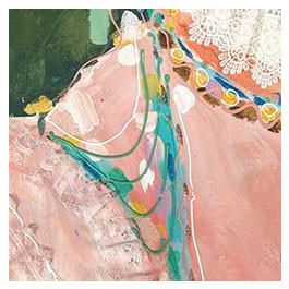 DKD Home Decor Cuadro Moderno Multicolor Pintado a Mano 90x90x3.7 cm (2 Unidades)