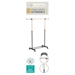 Confortime Perchero Extensible de Madera, Ajustable 88-145 x 43 x 90-160 cm para Ropa (6 Unidades)