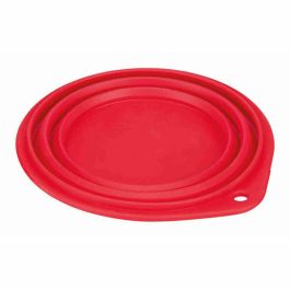 Comedero Plegable para Mascotas Trixie Travel Silicona 1 L Azul Rojo