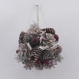 DKD Home Decor Set de 6 Bolas de Navidad para Decoración Temática Alpina con Piñas Naturales Blanco Rojo 14x14x14 cm Precio: 26.25942. SKU: B1GZFLYMZN