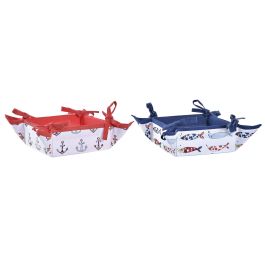 DKD Home Decor Cesta Mediterraneo Costa Peces de Algodón, Colores Azul Rojo Blanco, 16 x 10 x 16 cm, Pack 6 Unidades Precio: 12.05886. SKU: B18EKSC38X