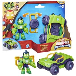 Hasbro HASG14725P0 Figura de Iron Hulk con Vehículo Blindado Bolide, Marvel Iron Man y sus Amigos, Juguete para Niños a partir de 3 Años