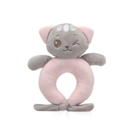 KioKids Sonajero Peluche Gatito Rosa para Bebés +3 Meses | Juguete Suave y Blandito para Desarrollo Sensorial y Auditivo