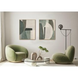 DKD Home Decor Cuadro 3.8 x 100 x 80 cm (2 Unidades) Verde Gris Lienzo Poliester Moderno