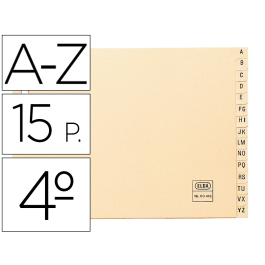 Elba Índices Alfabéticos Cartulina 4º Az 15P Beige Precio: 2.6899994. SKU: B1JH72PBZF