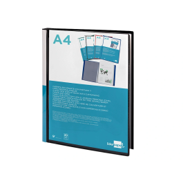 Liderpapel 37925 Carpeta Escaparate con 30 Fundas, Polipropileno, Formato DIN A4, Negro Opaco