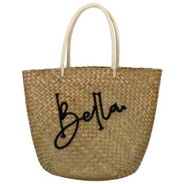 Jet Lag Bolsa Capazo Con Asas Decorada Fibras Naturales Cerezas Bella 48x35 cm