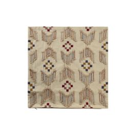 DKD Home Decor Funda Cojín Beige 50x50 cm Poliéster con Cremallera Oculta Lavado en Seco