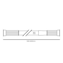 Edm Barra de cortina blanca extensible recta de aluminio 125-220 cm Ø22 mm Edm Barra de cortina blanca extensible recta de aluminio 125-220 cm Ø22 mm