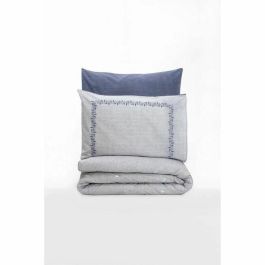 Juego de Cama con Funda Nórdica 220x240 cm y Fundas de Almohada 60x60 cm - 100% Algodón - Azul ASI8683742885726