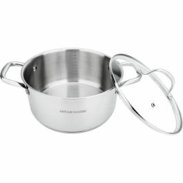 Arthur Martin AM0073 Olla 32 cm Acero Inoxidable con Tapa de Cristal, apta para Inducción y todo tipo de fuegos Arthur Martin AM0073 Olla 32 cm Acero Inoxidable con Tapa de Cristal, apta para Inducción y todo tipo de fuegos