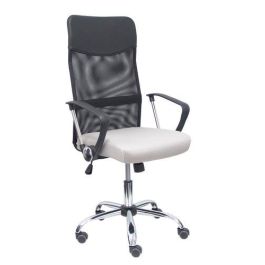 Silla Piqueras Y Crespo Gontar Direccion Brazos Fijos Mecanismo Basculante Regulable En Altura Base Cromada Ruedas Parquet Respaldo Malla Transpirable Negra Y Asiento Tapizado Malla Gris Claro Precio: 129.49999953. SKU: S5703514