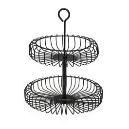 Frutero Versa Negro Metal Acero 32 x 37 x 32 cm