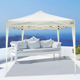 Max-air Cenador Plegable de Exterior con Chimenea Integrada 300x300x250 cm, Resistente Estructura de Acero y Techo de Tela