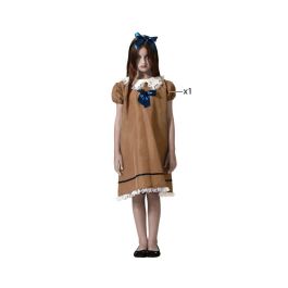 Disfraz Muñeca Marrón Con Lazo Azul Halloween Niña 3-4 Años Mujer Polyester