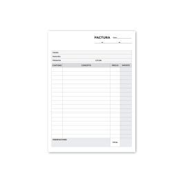 Liderpapel Talonario T217 Facturas Cuarto Original y Copia Sin IVA 144x210 mm