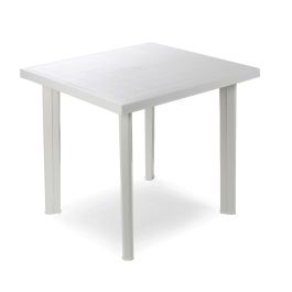 Ipae Progarden Mesa cuadrada para exterior fiocco, blanco, resina, 80x75x72 cm