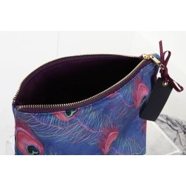DKD Home Decor Neceser de Poliéster Glam Colección Peacock Verde Lila 7x16x26 cm (4 Unidades)