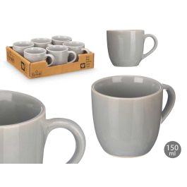Vessia Taza de Café de Cerámica Gris 150 ml con Acabado Brillo, Medidas 10x7x7 cm (Set de 24) Precio: 14.49999991. SKU: B133SFTHTC