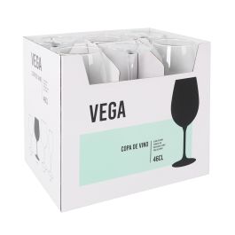 Inde Copa de Vino "Vega" 46 cl (0.46 L), Cristal, Diámetro 7.4 cm x Altura 22 cm - Juego de Copas para Vino Tinto y Blanco (24 Unidades)