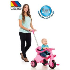 Molto Triciclo Urban Trike City Evolutivo 5 en 1 Rosa 89 cm para Bebés desde 10 Meses, Estructura de Metal y Plástico