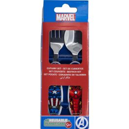 Marvel Juego De Cubiertos 2 Piezas Elípticos Metálicos Vengadores CZ11403 Acero Inoxidable Libre BPA