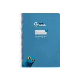 Liderpapel Cuaderno Espiral A4 Pautaguía Tapa Blanda 80 Hojas 75gr Cuadro Pautado 4mm Azul