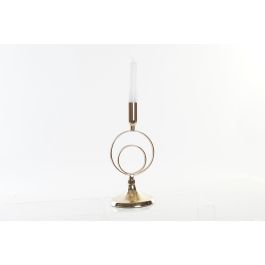 DKD Home Decor Portavelas Modernos de Metal Dorados 11x25x11 cm - Pack de 2 Unidades