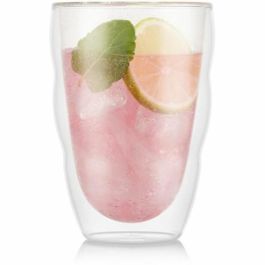 Bodum PILATUS Set 2 Vasos Doble Pared Vidrio Borosilicato Transparente 0.35L para Aislamiento Térmico Bebidas Calientes Frías