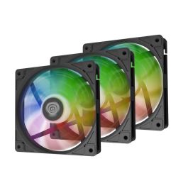 GENESIS Oxal 120 ARGB Pack 3 Ventiladores 12 cm para Carcasa PC con Iluminación ARGB, Cojinete de Casquillo y 1150-1450 RPM Negro Precio: 23.99006379. SKU: B1CZKJPB2Q