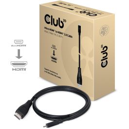 Club3D Cable Micro HDMI a HDMI 2.0 4K@60Hz, Macho/Macho, 1 metro, Negro