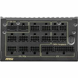 MSI MEG Ai1600T PCIE5 Fuente de Alimentación para PC 1600W ATX 80 PLUS Titanium Totalmente Modular Negra