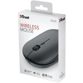 Trust Puck Ratón Inalámbrico Ultrafino Recargable Negro 800-1200-1600 DPI Bluetooth USB