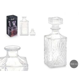 Vivalto Licorera Tallada Rombos de Vidrio Transparente, 900 ml, 9x23.5x9 cm (12 Unidades) Precio: 25.69000005. SKU: B1JD3RVR78