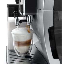 DeLonghi ECAM 380.85.SB Cafetera superautomática Dinamica con molinillo y espumador de leche, Negro/Plata