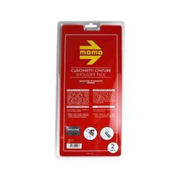 MOMO MOMLSHPE4CR Set 2 Almohadillas Universales para Cinturón de Coche Rojo Mate Aspecto Carbono - Confort y Fácil Instalación