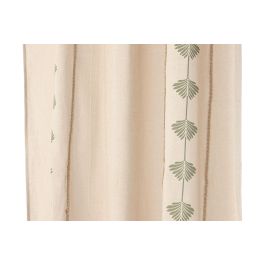 DKD Home Decor Cortina Cottage de Algodón Natural y Verde 260 x 140 cm (2 Unidades)