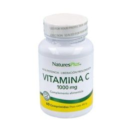 NATURES PLUS Vitamina C 1000mg + Escaramujo Acción Retardada, Antioxidante y Sistema Inmune, 60 Comprimidos Precio: 19.5000003. SKU: B1CLLBV3W5