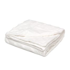 Kiokids Manta para Bebé Blanco con Estrellas en Relieve - Manta Suave 80x110 cm para Recién Nacido +0 Meses