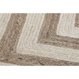 Alfombra DKD Home Decor Scandi Blanco Marrón claro Jute (120 x 180 x 1 cm)