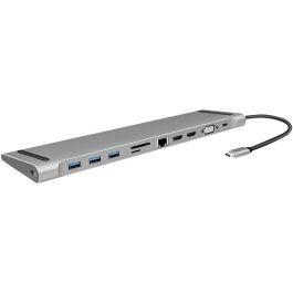 LogiLink UA0373 USB-C 11-in-1 PD 100W Docking Station Plata