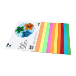 Bloc Trabajos Manuales Liderpapel Cartulina 240x315 mm 10 Hojas 5 Colores Neon + 5 Colores Intensos