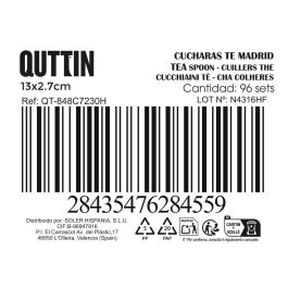 Set de 6 cucharas de té Madrid 1.5 mm - Inde (12 Cajas) Set de 6 cucharas de té Madrid 1.5 mm - Inde (12 Cajas)