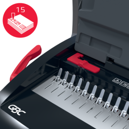 GBC 4410061 Encuadernadora de Canutillo CB15, Negro/Plateado